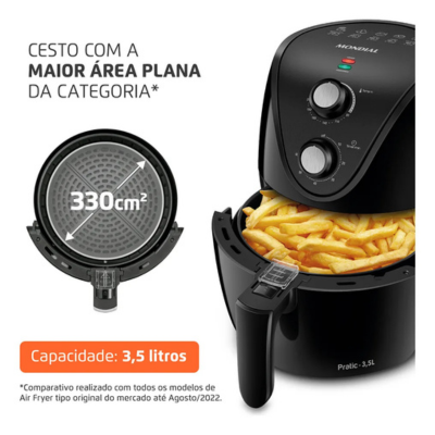 Fritadeira sem óleo air fryer 4L Mondial 1500W AFN-40-BFT