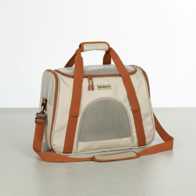 Bolsa Transporte Pet Viagem Luxo Carro Avião Cachorro Gato Bege