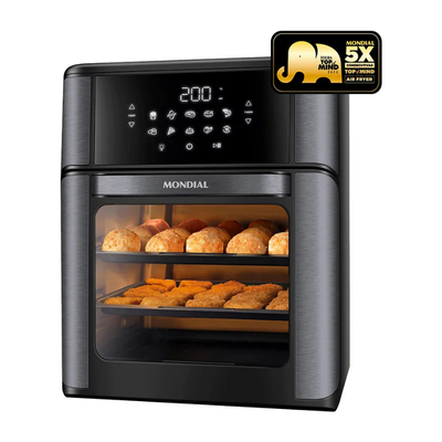 Fritadeira Elétrica AFON-12L-BG Forno Oven 12 Litros Preto Mondial