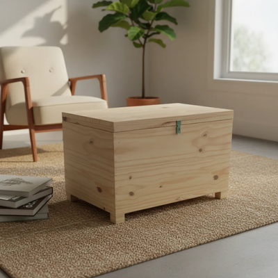 Banco Baú De Madeira De Pallet Com Feixo Para Cadeado ! Madeira Natural