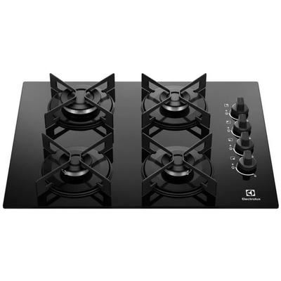 Cooktop 4 Bocas Electrolux Ke4gr Efficient Mesa De Vidro Preto Bivolt