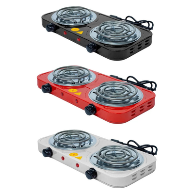 Fogão Cooktop Fogareiro Elétrico 2 Bocas Portátil Preto Cinza 220v