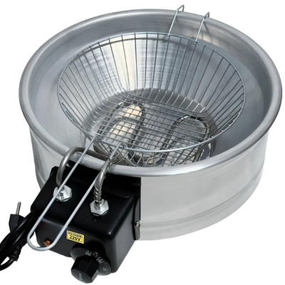 Fritadeira Eletrica De Pastel 3,5 Litros Termostato Redondo Inox 110v